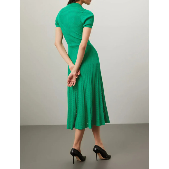 *Repaired As-Is* Sandro Lorel Midi Green Knit Button Down Dress Sz S (Ret $428) - Picture 3 of 12